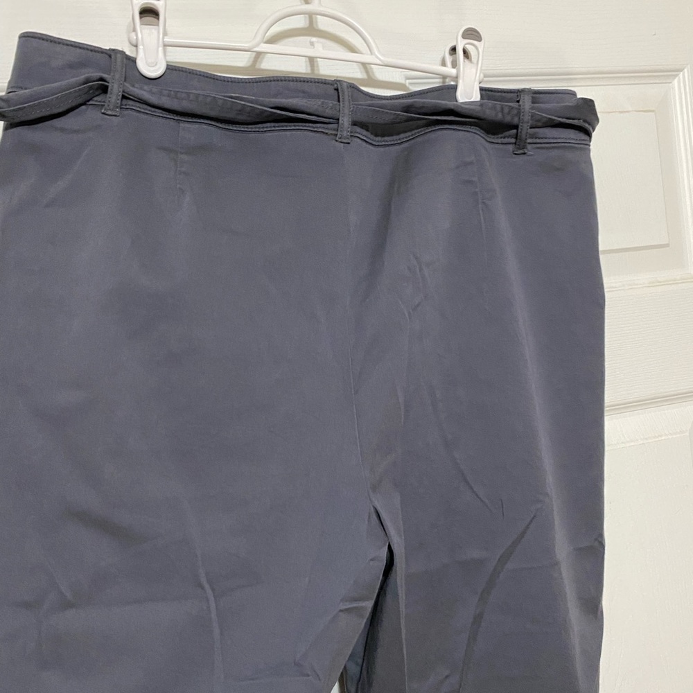 Loft cropped pant with belt
